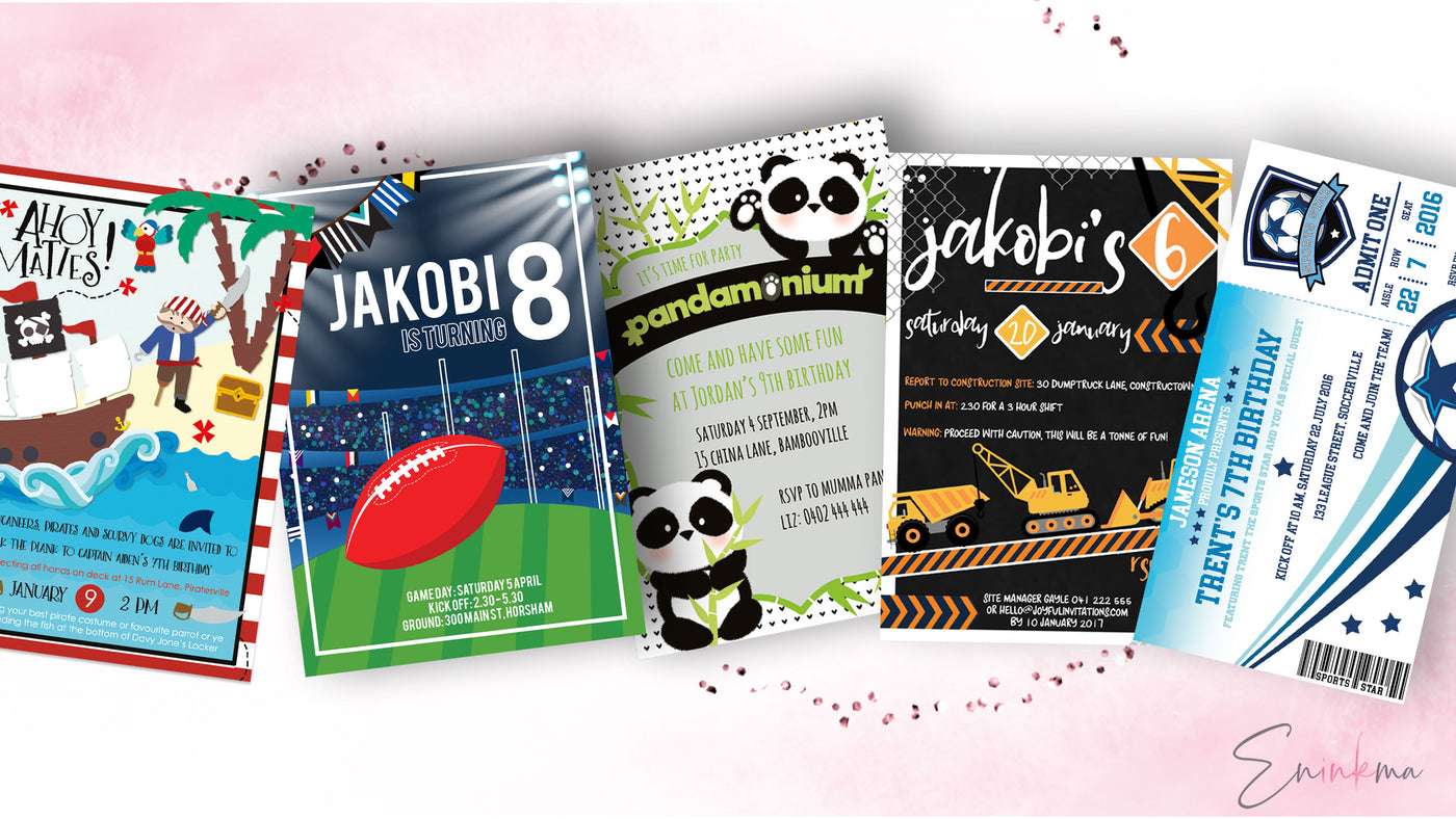 Boy Party Invitations