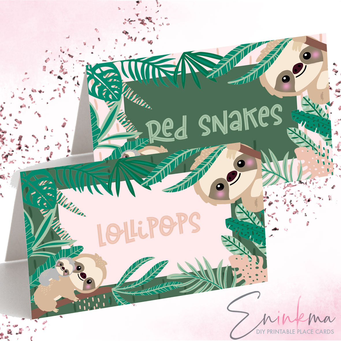 Sloth Place Cards | Edit, Download and Print Right Now! – Eninkma